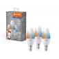 Preview: 3er Pack LEDVANCE SMART+ Classic E14 Leuchtmittel dimmbar 4,9W wie 40W Tunable White